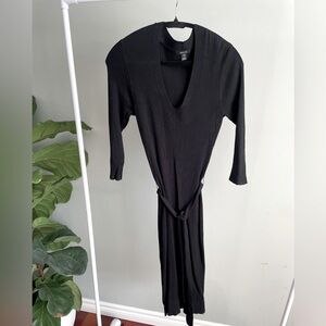 RW & Co Black Midi 3/4 Sleeve Sweater Dress Size S